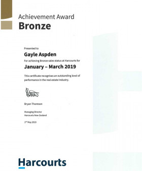 Bronze Achievement Award - January to March 2019