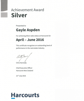 Silver Achievement Award - April-June 2016