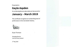 Bronze Achievement Award - January to March 2019