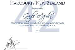 No.42 Sales Consultant - Harcourts New Zealand - 2012
