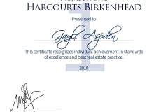 No.1 Sales Consultant - Harcourts Birkenhead - 2010