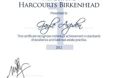 No.1 Sales Consultant - Harcourts Birkenhead - 2012