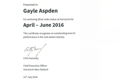 Silver Achievement Award - April-June 2016
